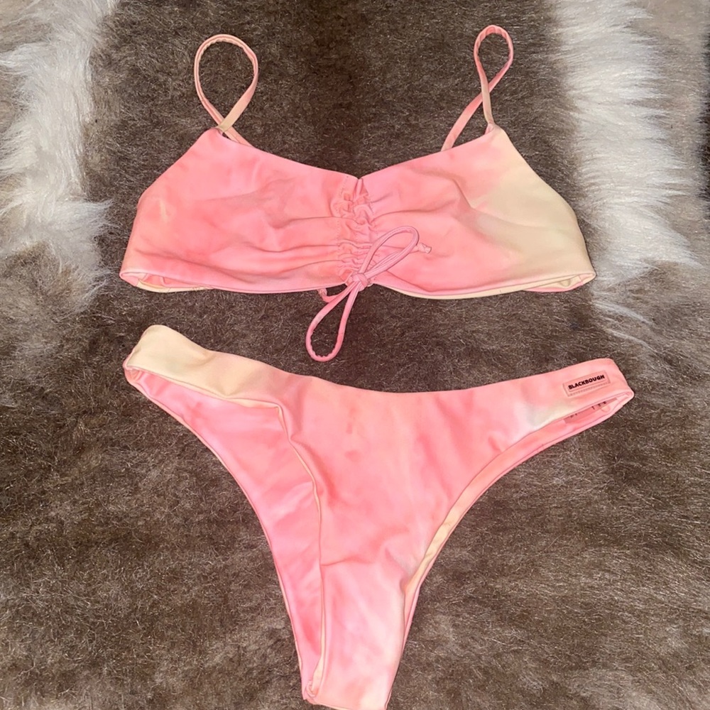 Blackbough pink and yellow tie dye bikini